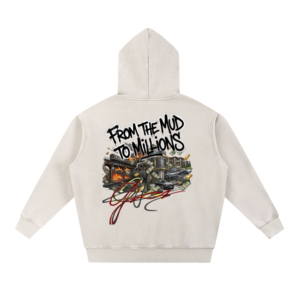 M2M Snow Wash Fleece Oversize Hoodie