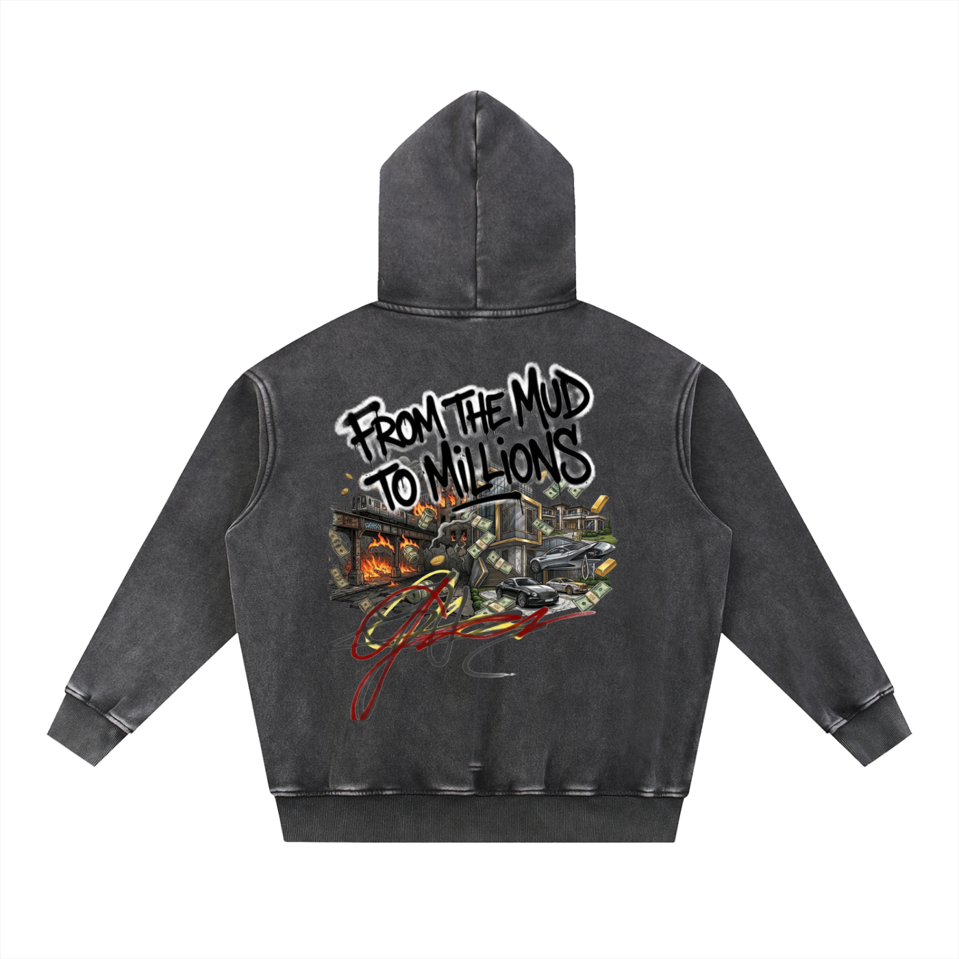 M2M Snow Wash Fleece Oversize Hoodie