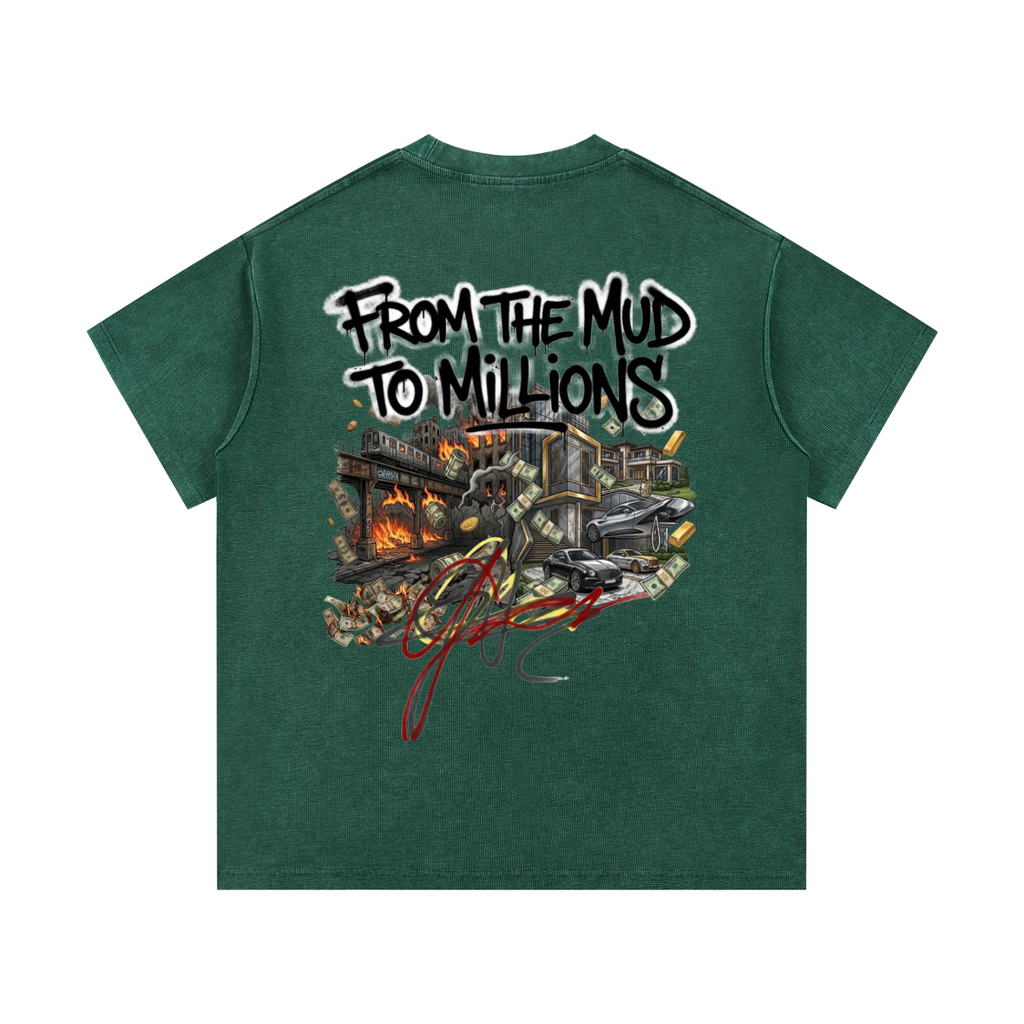 M2M Mineral Wash Waffle Knit T-Shirt
