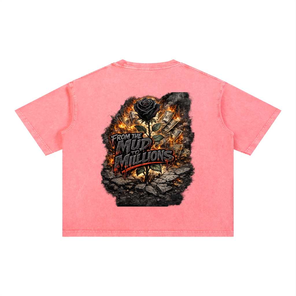 M2M Mineral Wash Boxy Cotton T-Shirt