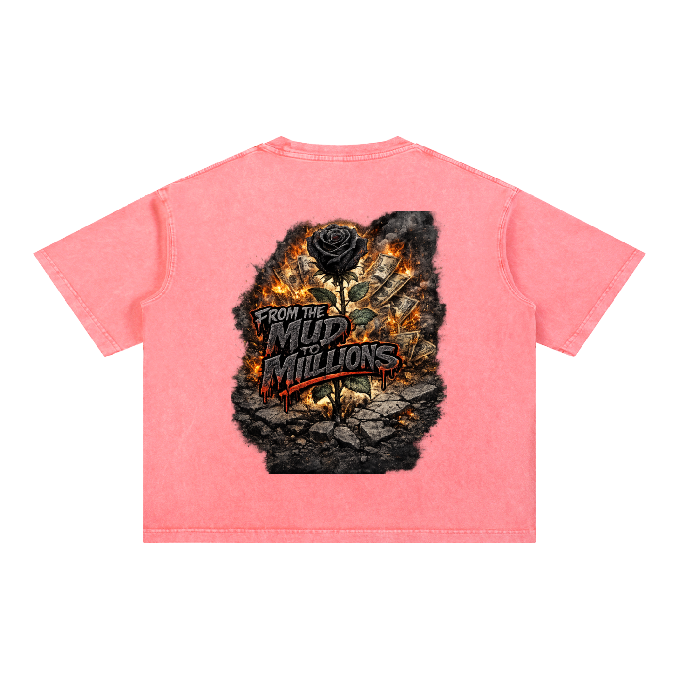 M2M Mineral Wash Boxy Cotton T-Shirt