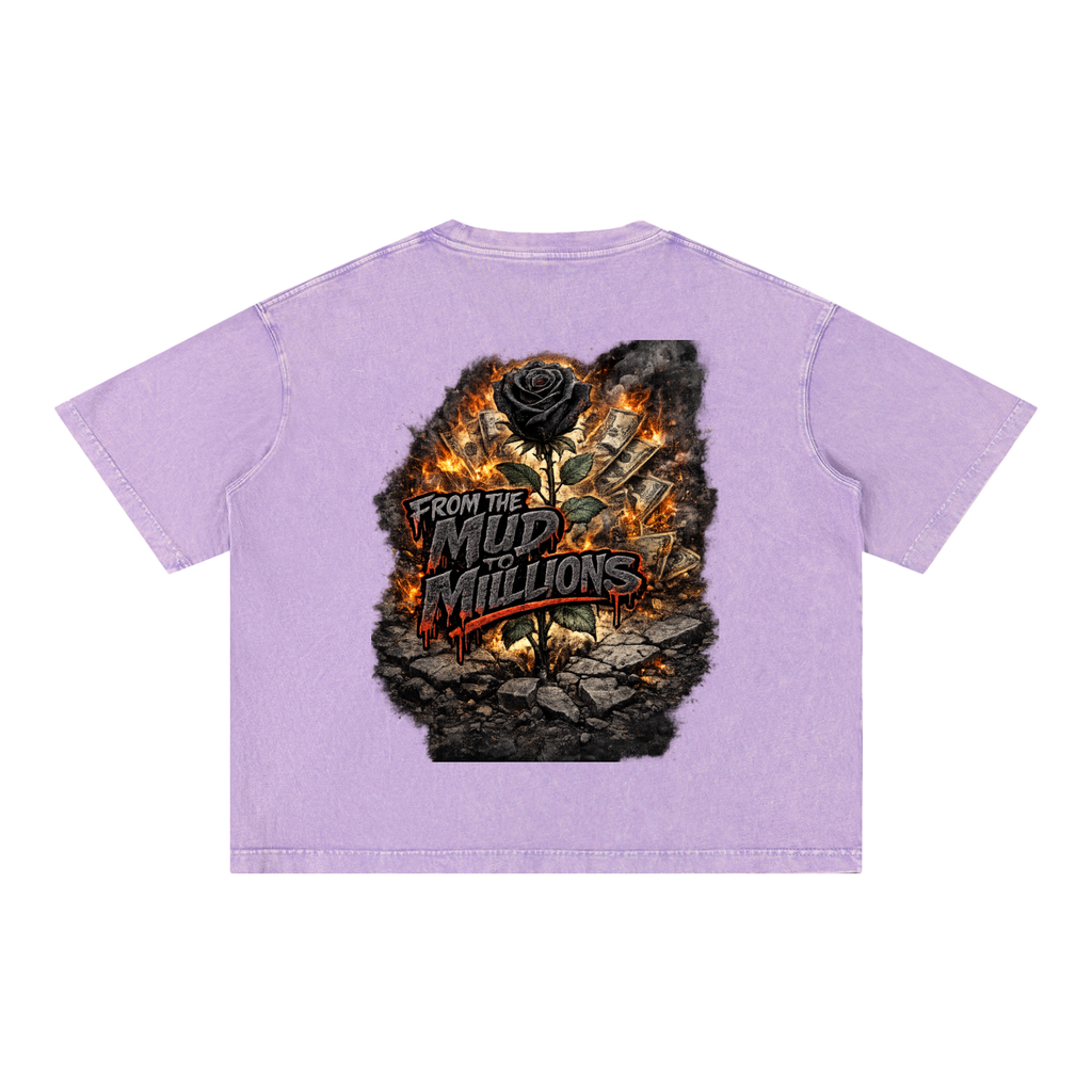 M2M Mineral Wash Boxy Cotton T-Shirt