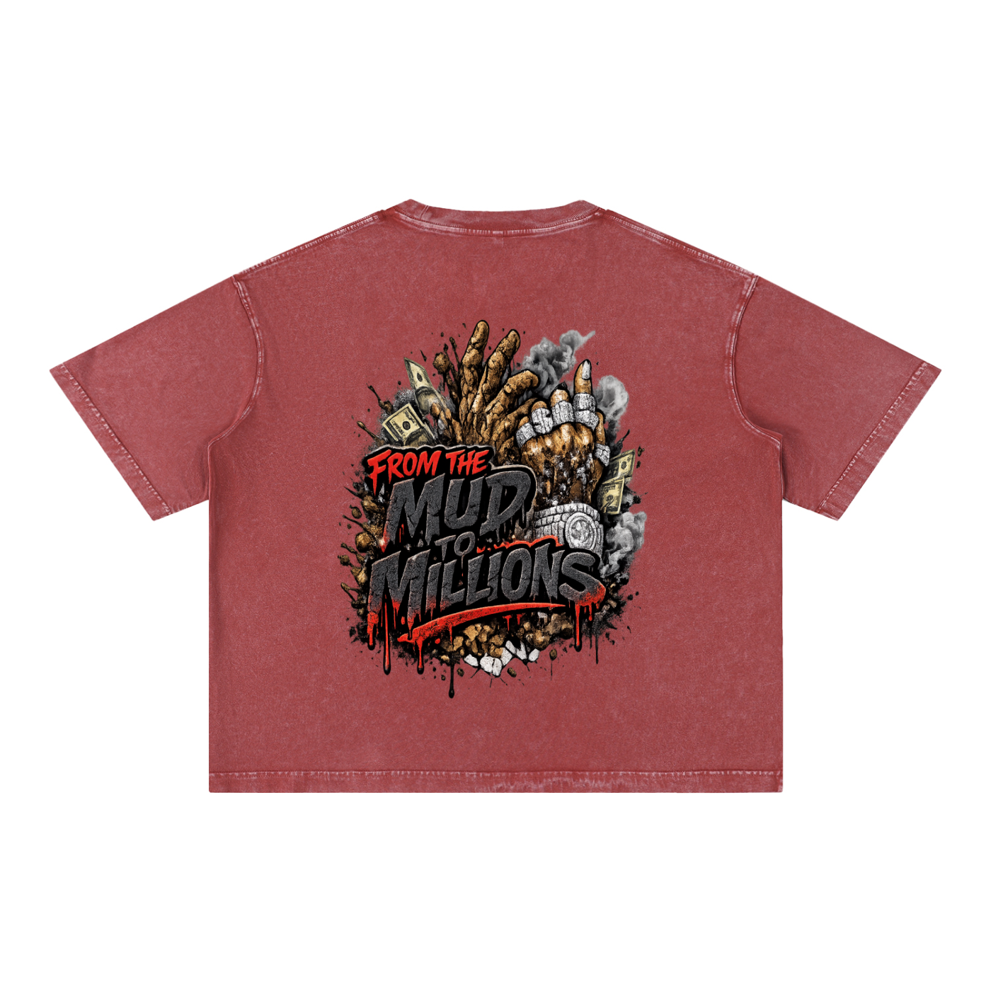 M2M Mineral Wash Boxy Cotton T-Shirt