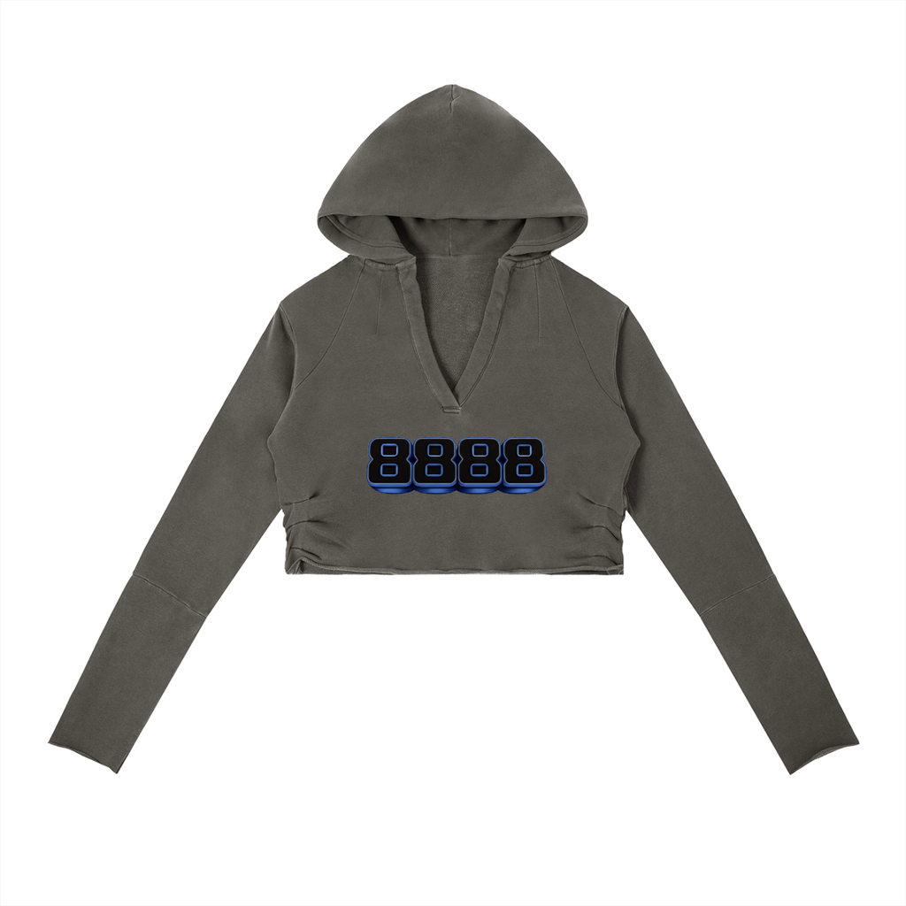 8888 Vintage Washed Raw Edge Hoodie