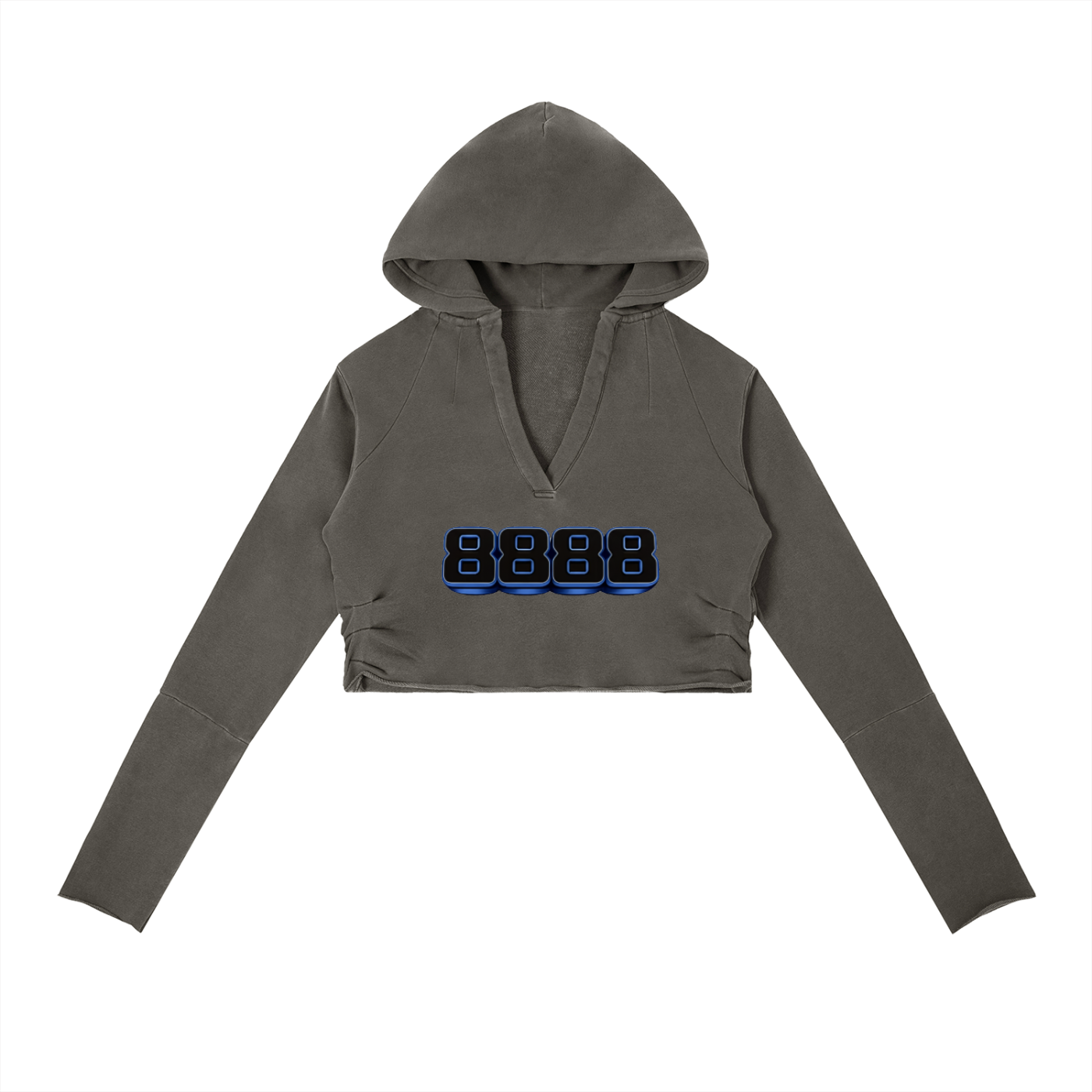 8888 Vintage Washed Raw Edge Hoodie