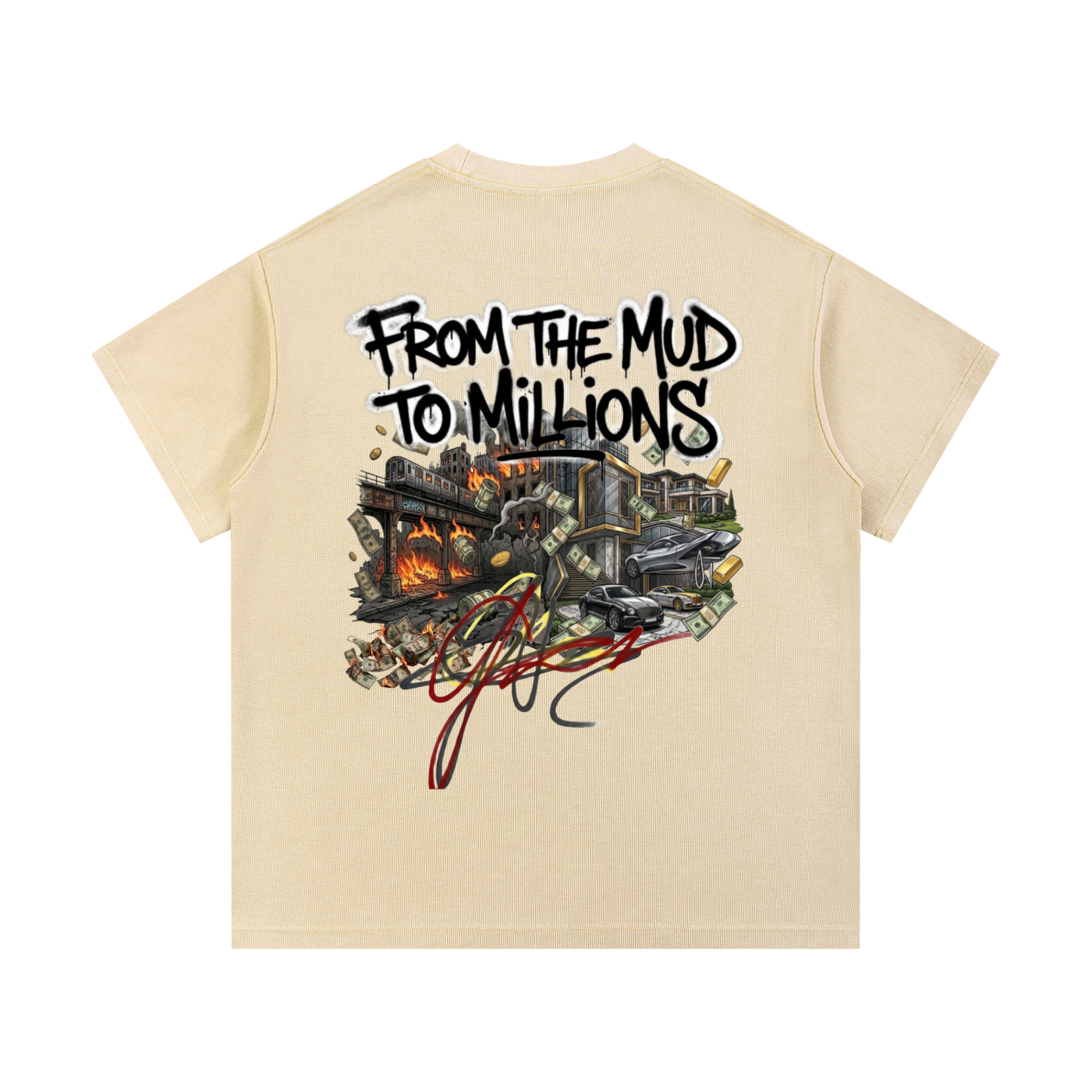 M2M Mineral Wash Waffle Knit T-Shirt