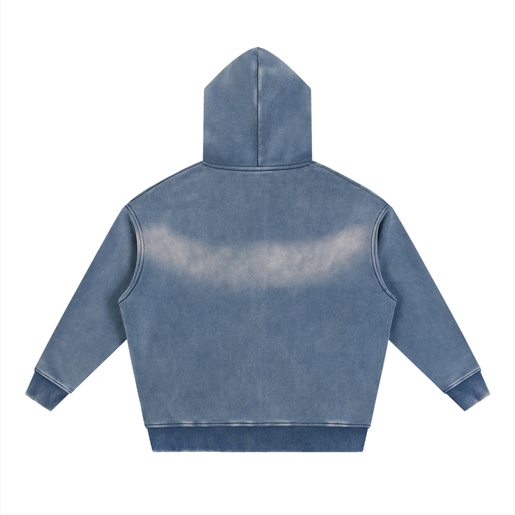 M2M Sunfade Two-way Zipper Boxy Fleece Hoodie