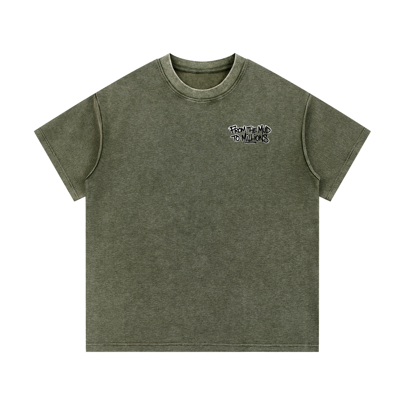 M2M Mineral Wash Waffle Knit T-Shirt