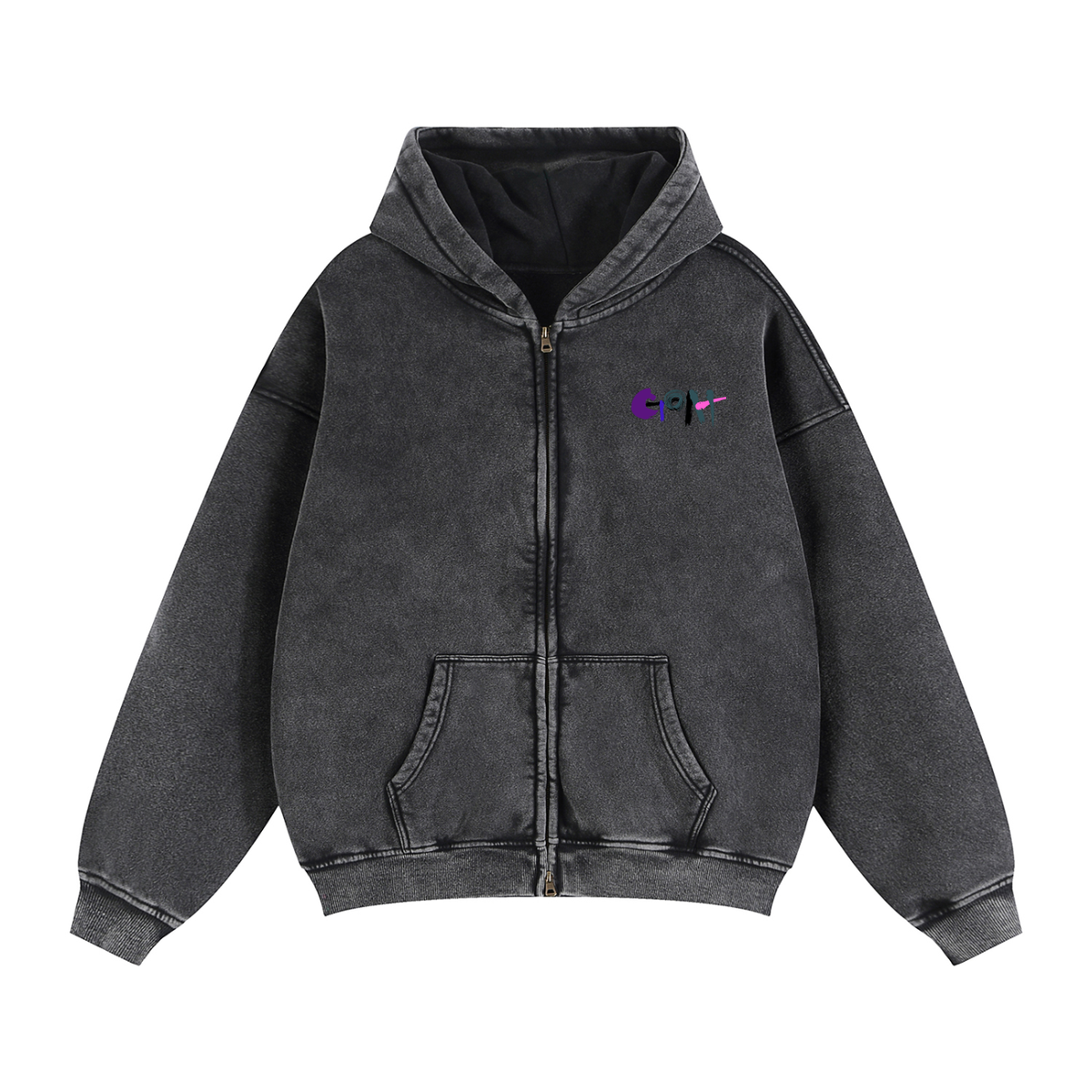 GOAT Zip-Through Boxy Fleece Hoodie