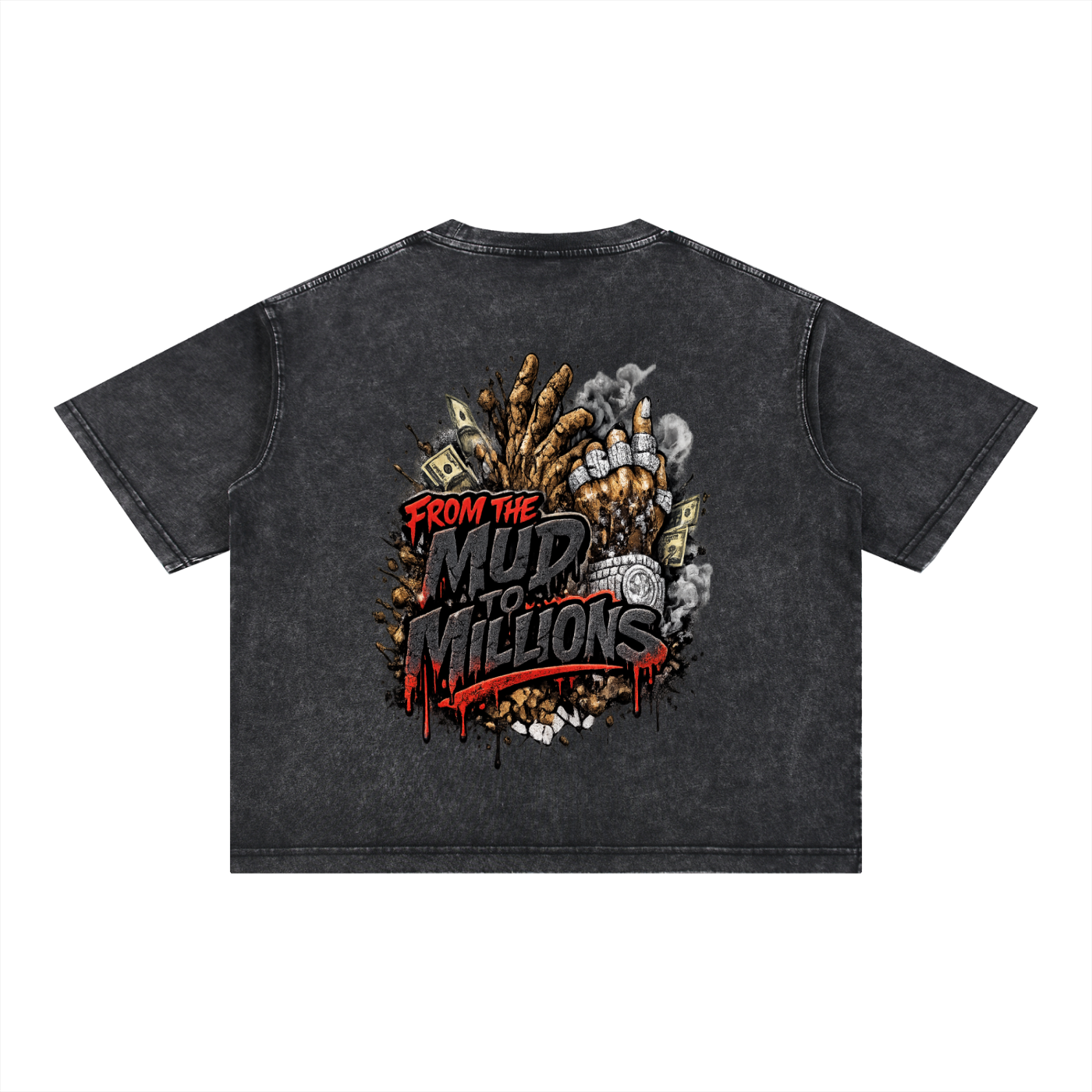 M2M Mineral Wash Boxy Cotton T-Shirt