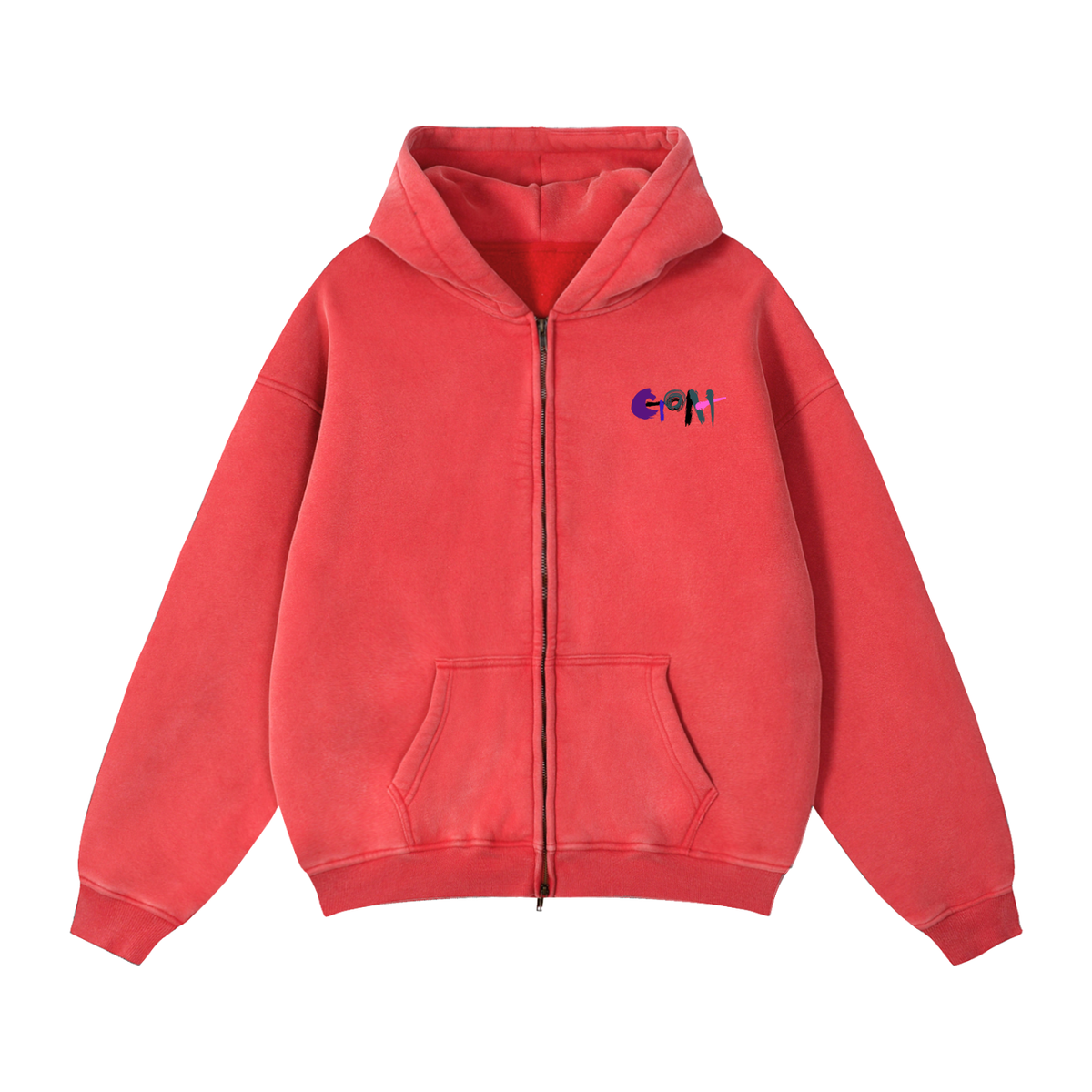 GOAT Zip-Through Boxy Fleece Hoodie