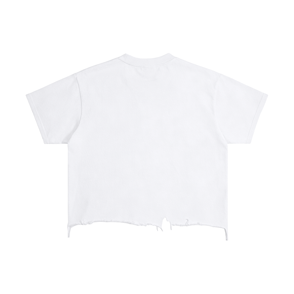 GTSVintage Wash Boxy Distressed Hem T-Shirt