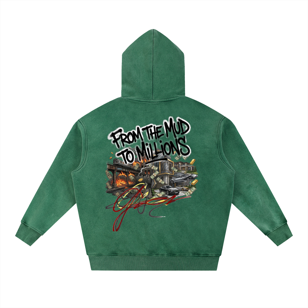 M2M Snow Wash Fleece Oversize Hoodie