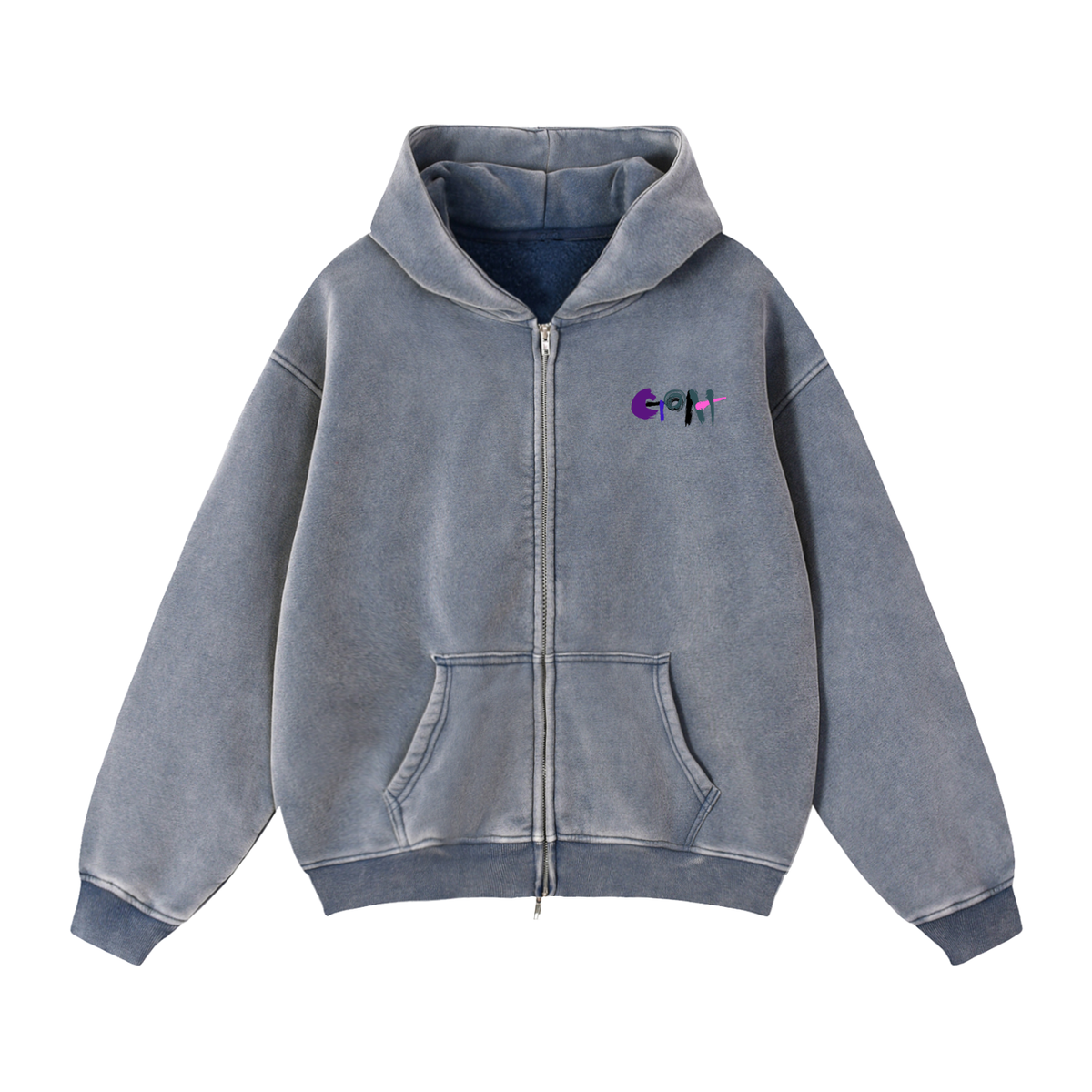 GOAT Zip-Through Boxy Fleece Hoodie