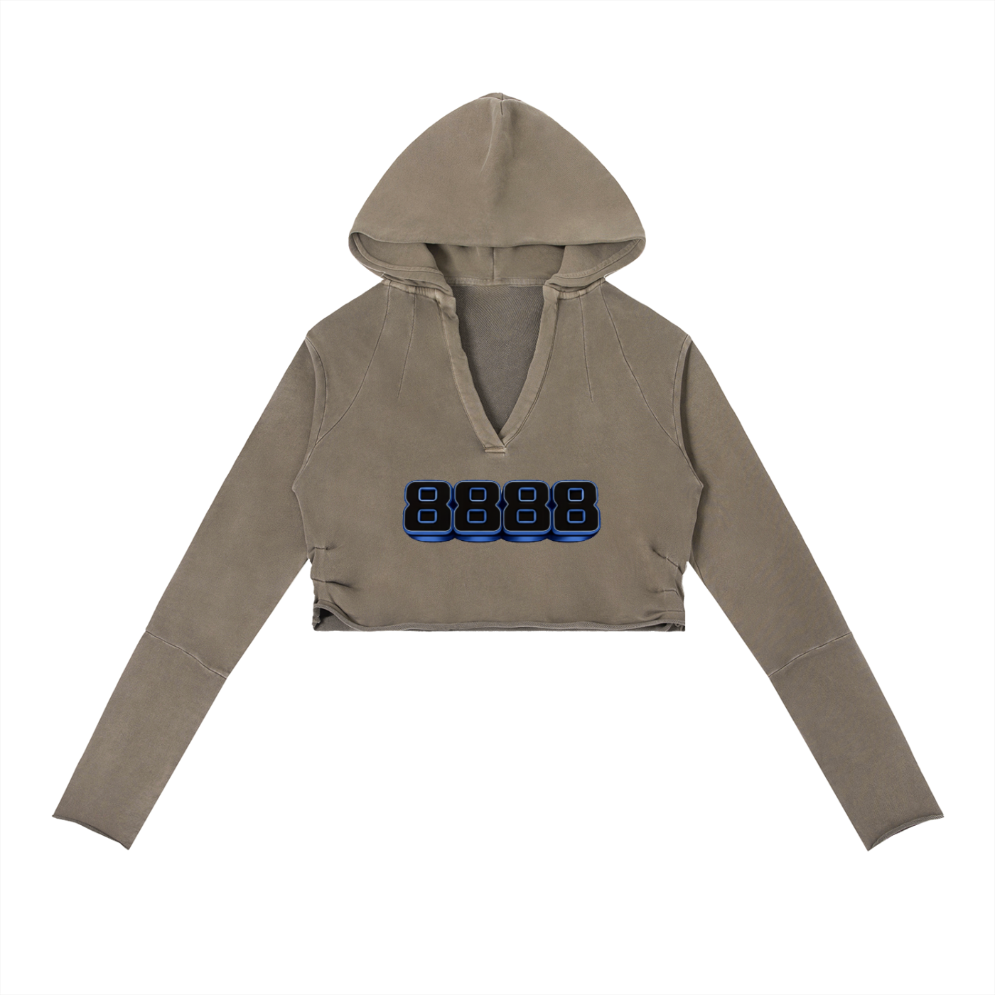 8888 Vintage Washed Raw Edge Hoodie