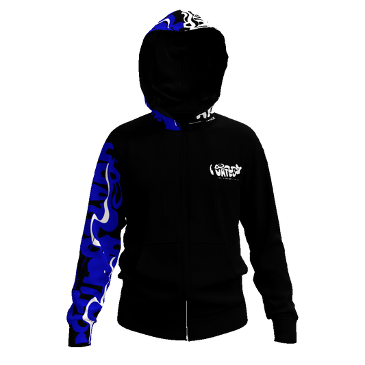 Retro Royal/ black Men's Zip Hoodie