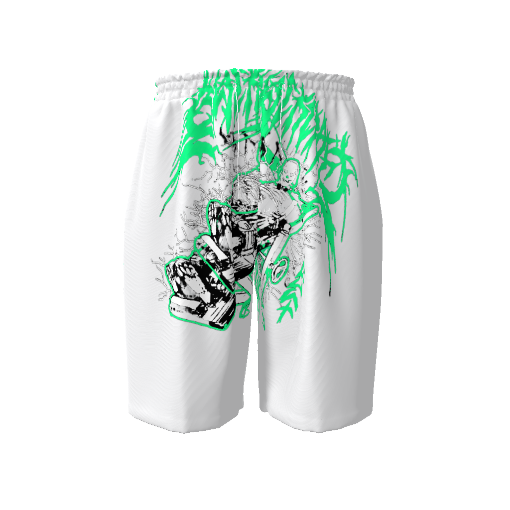 Green Flushed Beach Shorts