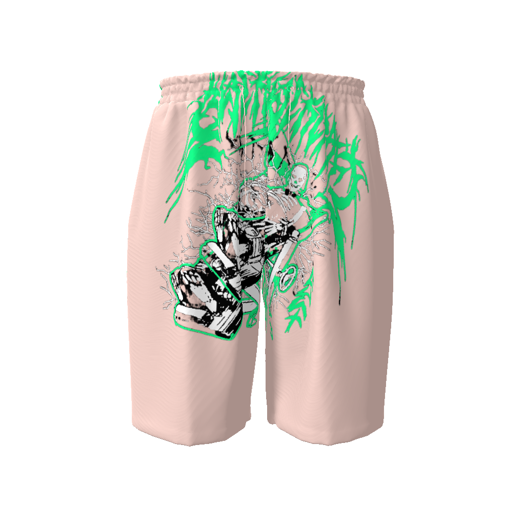 Green Flushed Beach Shorts